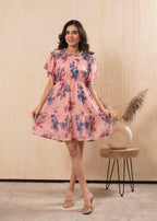 Juniper Lamora Peach Bloom Ruffle Tier Dress - Distacart
