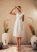 Juniper Lamora Cotton Midi Dress With Ruffled Sleeves - Distacart