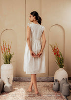 Juniper Lamora Cotton Midi Dress With Ruffled Sleeves - Distacart