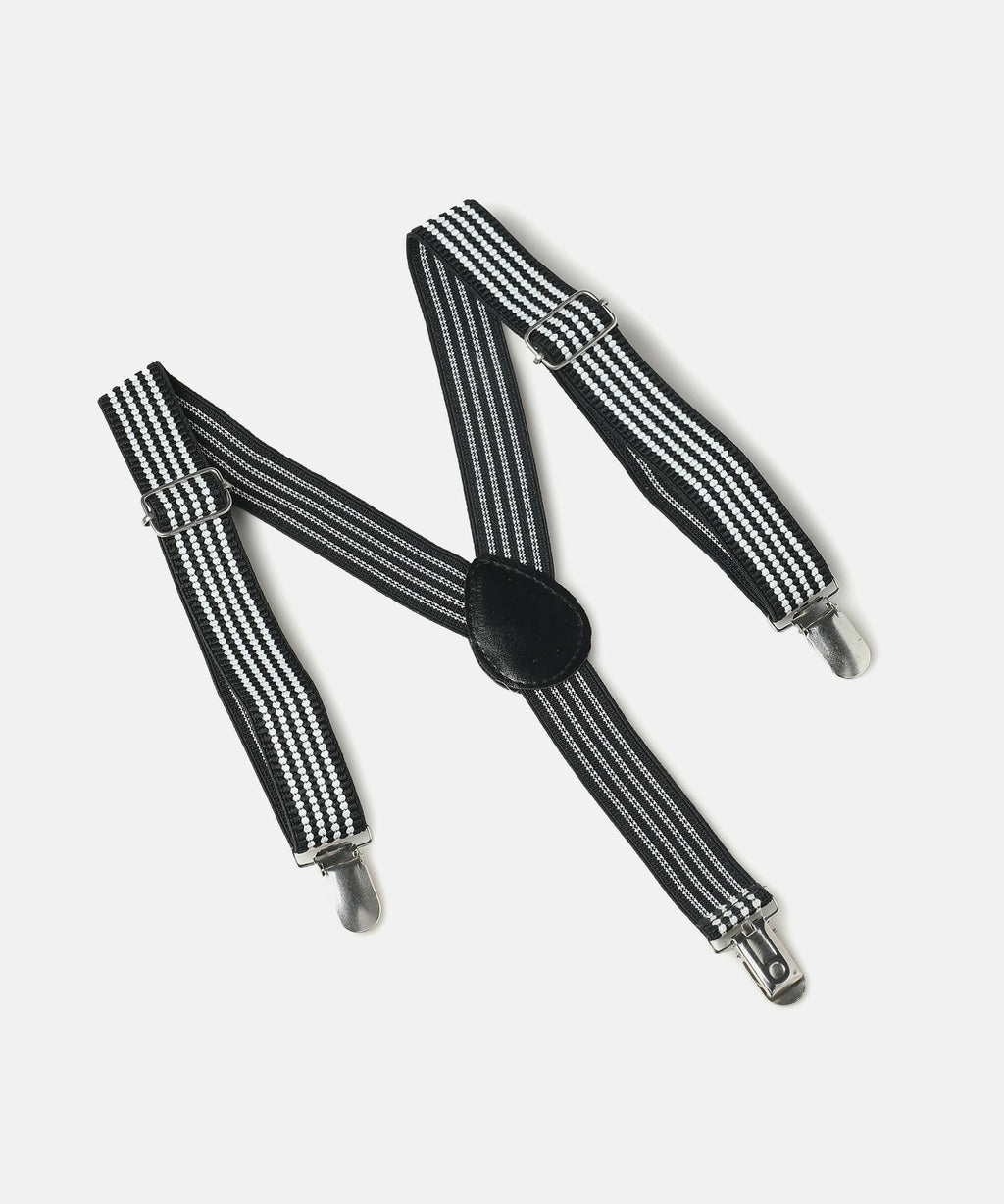 Manet Boys Strip Suspenders - Black