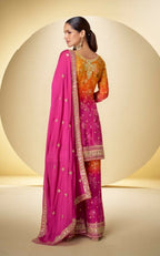Anaita Pink Chinon Silk Readymade Suit with Sequence Work - Distacart