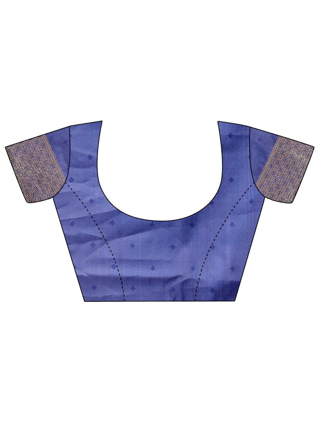 Shree Shyam Fashion Banarasi Silk Cream & Navy Blue Saree - Distacart