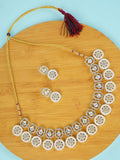 Divisha Alloy Gold-plated White Jewellery Set
