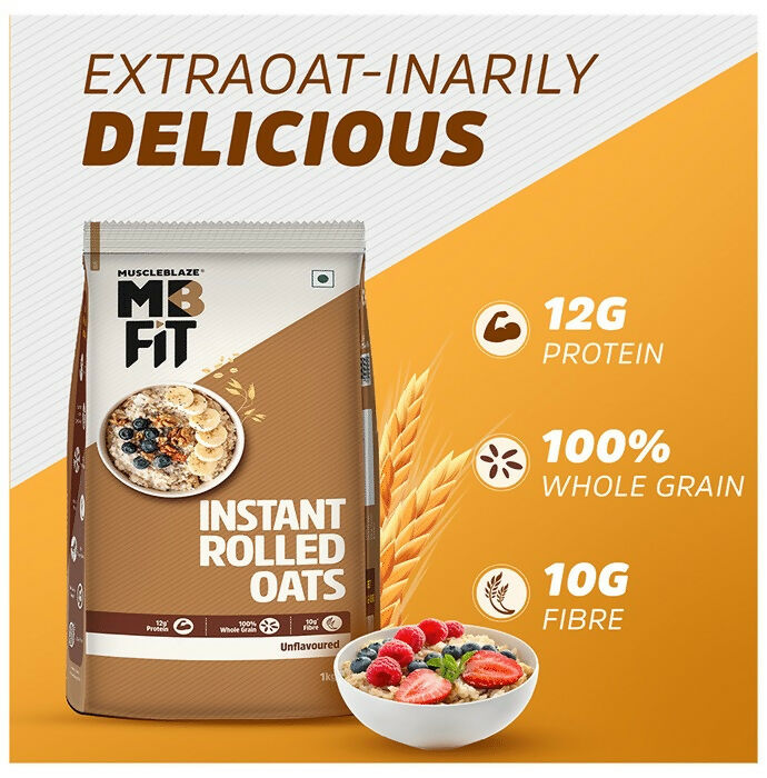 MuscleBlaze Instant Wholegrain Rolled Oats - Distacart