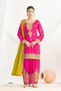 Anaita Pink Chinon Readymade Suit with Embroidery Coding & Sequence Work - Distacart