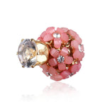 Trendoo Jewelry Gold Plated Stylish Fancy Party Wear Pink Studs