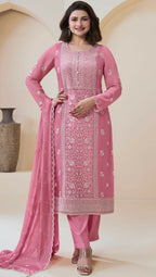 Anaita Light Pink Chinon Embroidered Thread Work Stitched Salwar Suit - Distacart