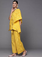Ahalyaa Women Mustard Yellow Floral Printed Pure Cotton Co-Ords - Distacart