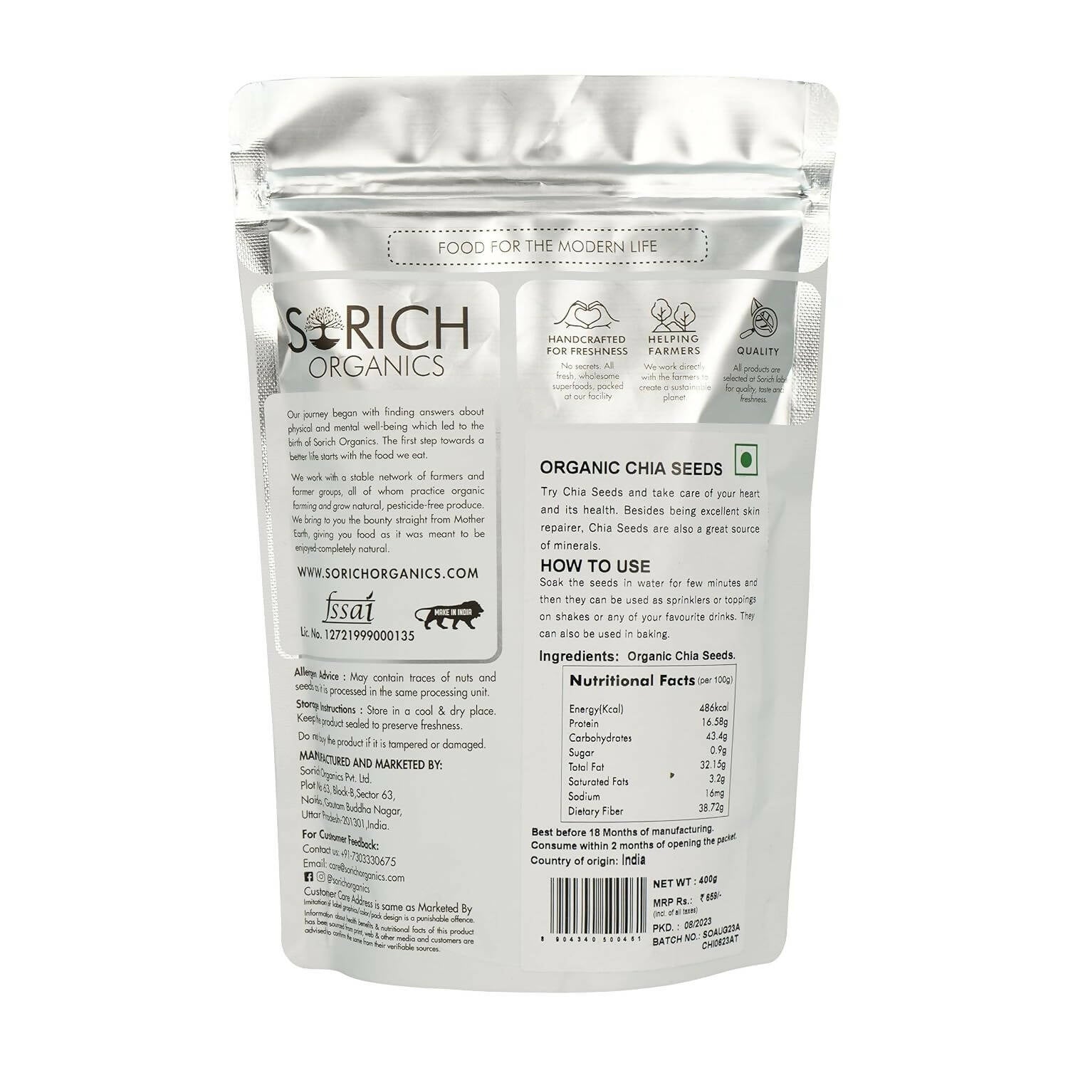 Sorich Organics Raw Chia Seeds - Distacart