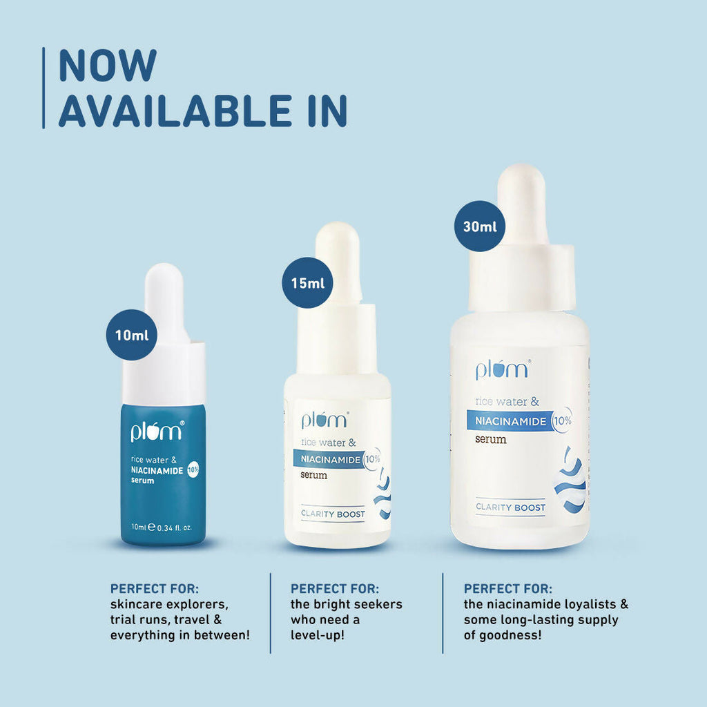 Plum 10% Niacinamide Brightening Face Serum With Rice Water - Fades Blemishes & Dark Spots, Beginner Friendly - Distacart