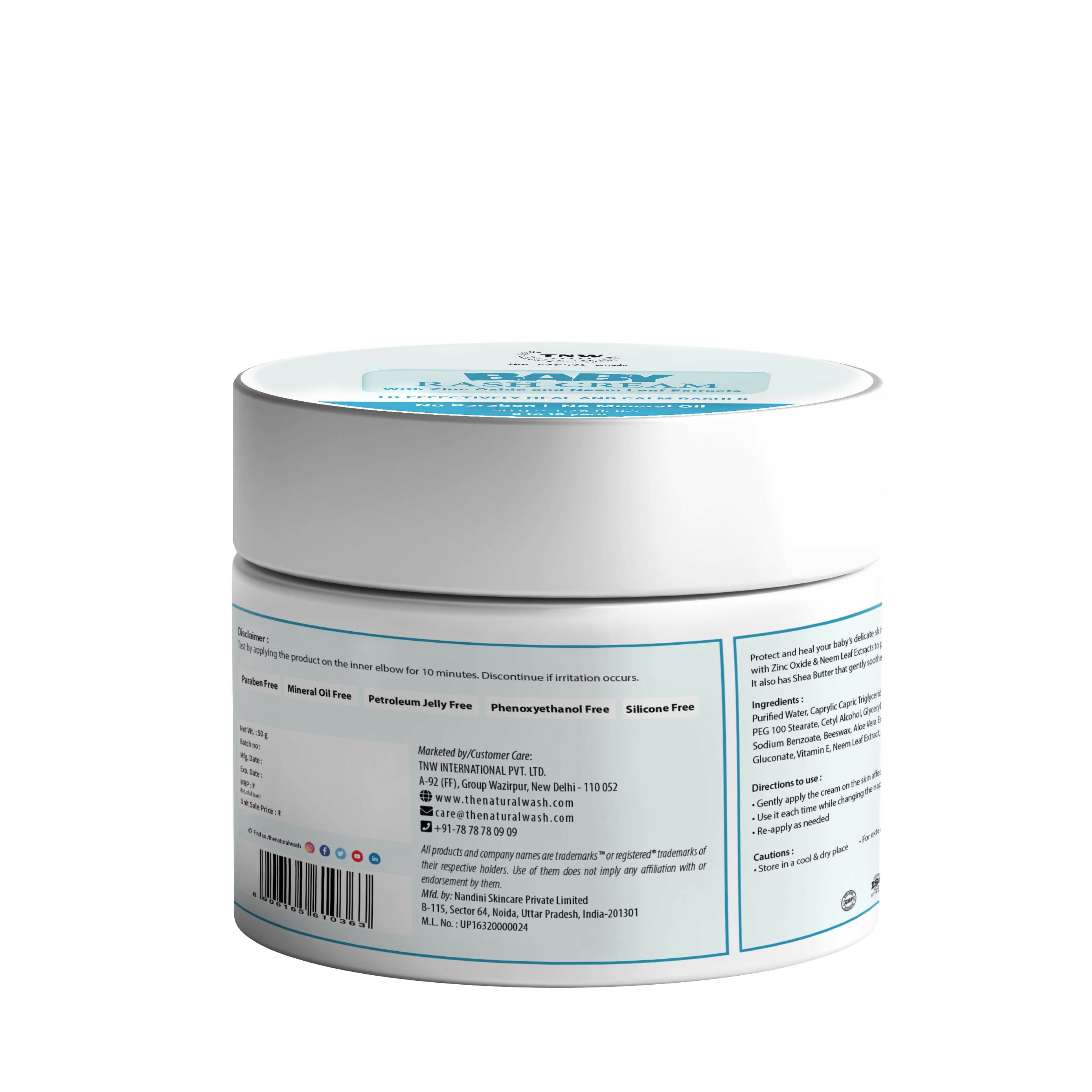 The Natural Wash Diaper Rash Cream for Babies