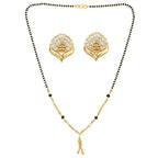 AanyaCentric Gold Plated Short Mangalsutra Set with Earrings - Distacart