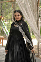Joban Fashion Black Georgette Sequence Embroidery Work Kurta Set - Distacart