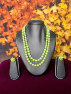 Inhanns Everyday Workwear Pearl Set (Double Layered Pearls) - Pista Green
