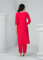 Ethnic Festive Wear Reyon Red Stitched Suit With Dupatta - Tanisha