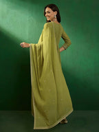 The52 Women's Beautiful Georgette Fabric Embroidery Work Straight Kurta Pant and Dupatta Set - Distacart