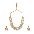Nuyug 18K Gold Plated Estele Gold Tone Beaded Long Necklace Set