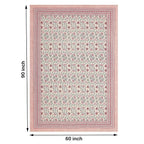 Blocks Of India Hand Block Printed Cotton Rectangular Table Cloth - Pink Kalamkari