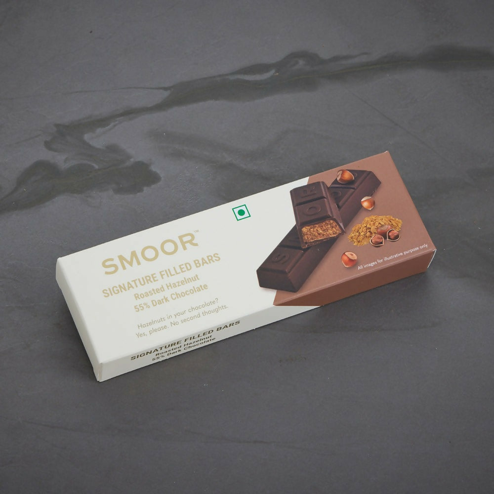 Smoor Signature Filled Bars Roasted Hazelnut Bars 55% Dark Chocolate - Distacart