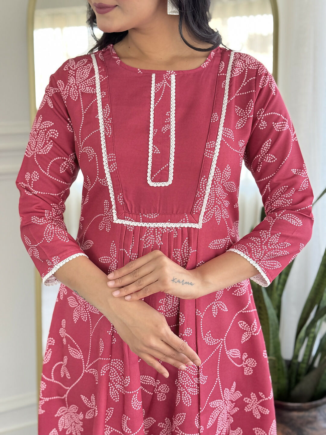 The52 Women's Beautiful Rayon Fabric Printed Work Flared Kurta Pant and Dupatta Set - Distacart