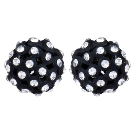 Trendoo Jewelry Gold-Polished Stylish Fancy Black Studs