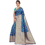 Vamika Banarasi Jaquard Blue Weaving Saree (Banarasi 18)