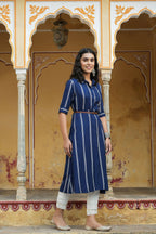 Juniper Women's Navy Rayon Staple Printed A-Line Dress - Distacart