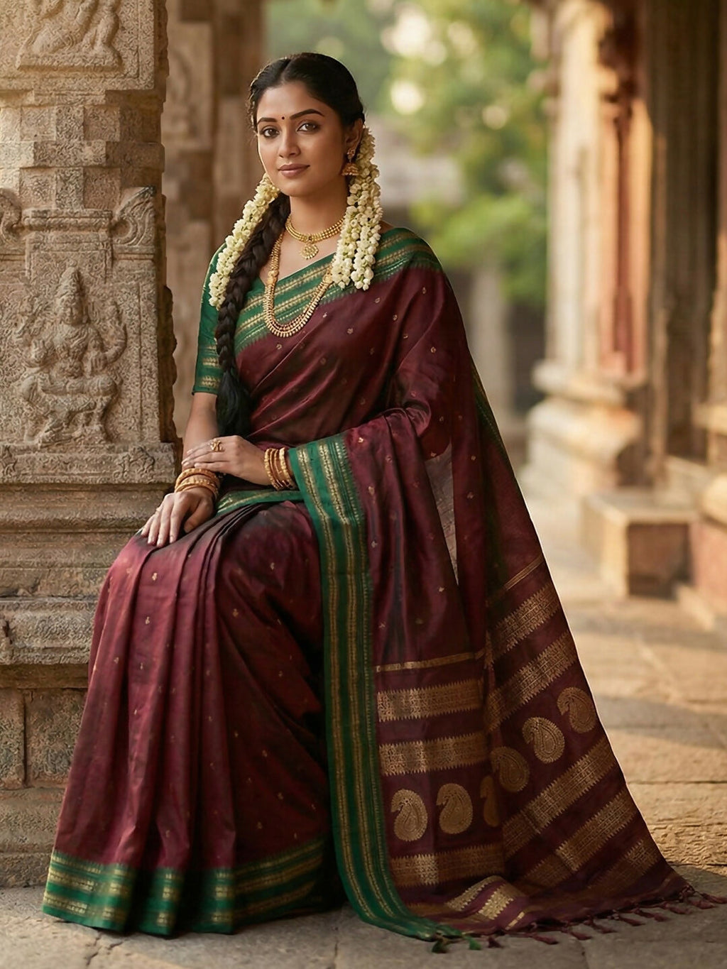 Shree Shyam Fashion Maroon Soft Silk Saree - Distacart