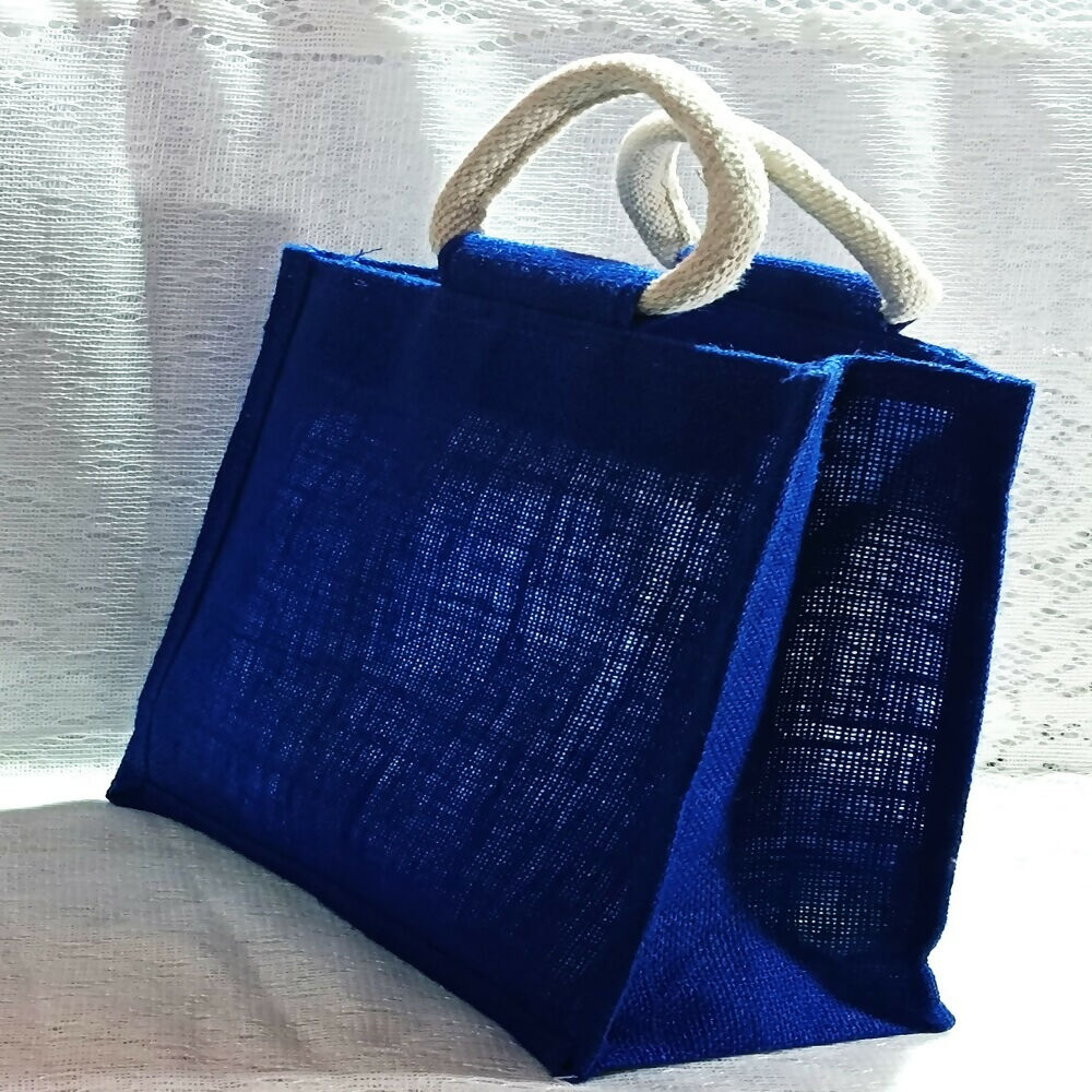 Jute Blue Transpaent Bags Simple, Casual & Very Handy