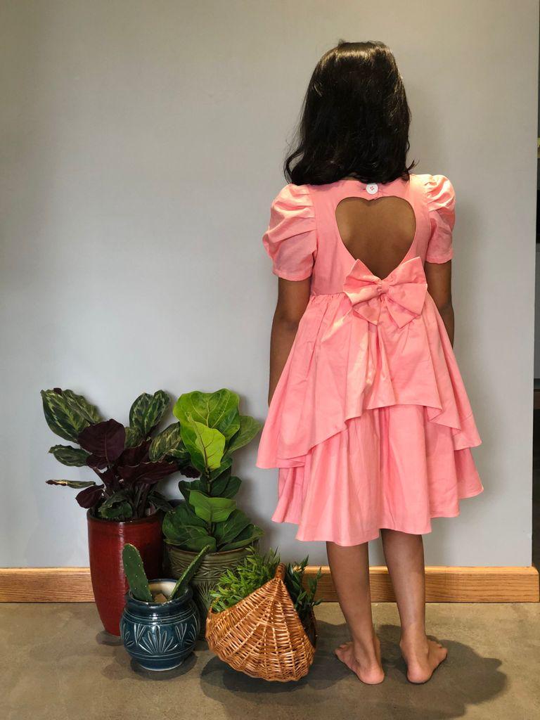ArthLife Peach Ice Cream Embroidered Dress