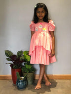 ArthLife Peach Ice Cream Embroidered Dress