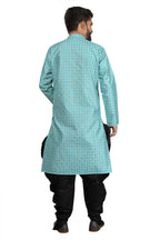 DEIANA'S Fancy Black Dhoti Embroidery kurta Set For Men's (Sky Blue)