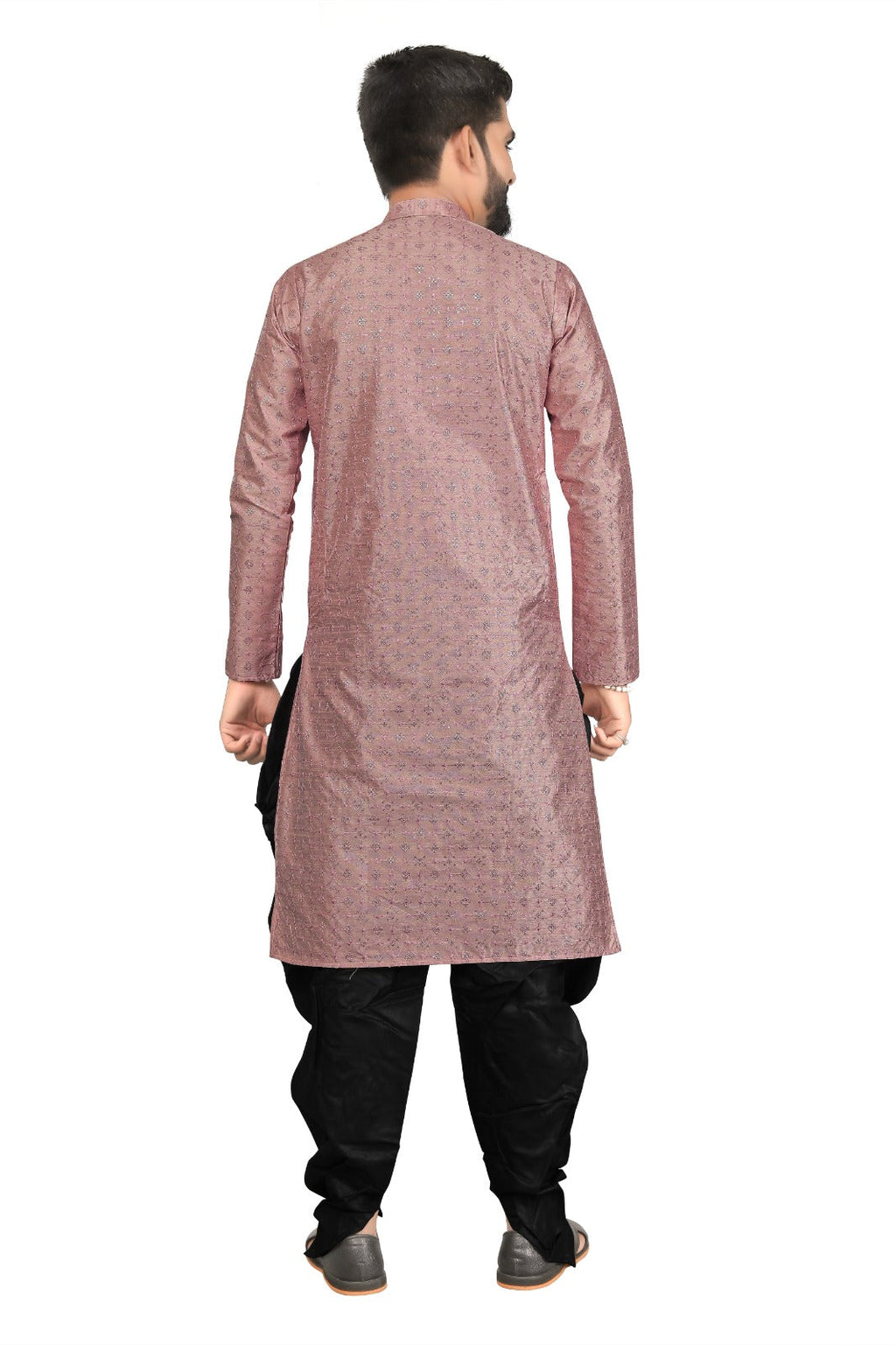 DEIANA'S Fancy Black Dhoti Embroidery kurta Set For Men's (Peach)