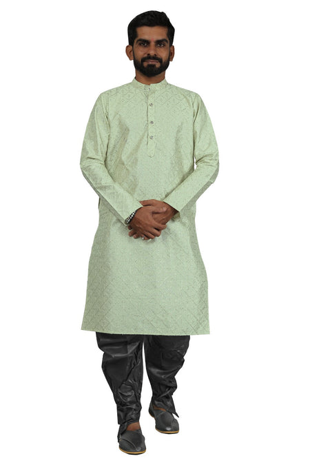 DEIANA'S Fancy Black Dhoti Embroidery kurta Set For Men's (Pista)