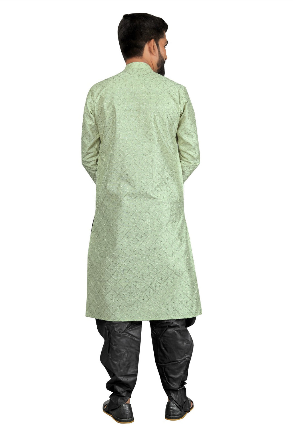 DEIANA'S Fancy Black Dhoti Embroidery kurta Set For Men's (Pista)