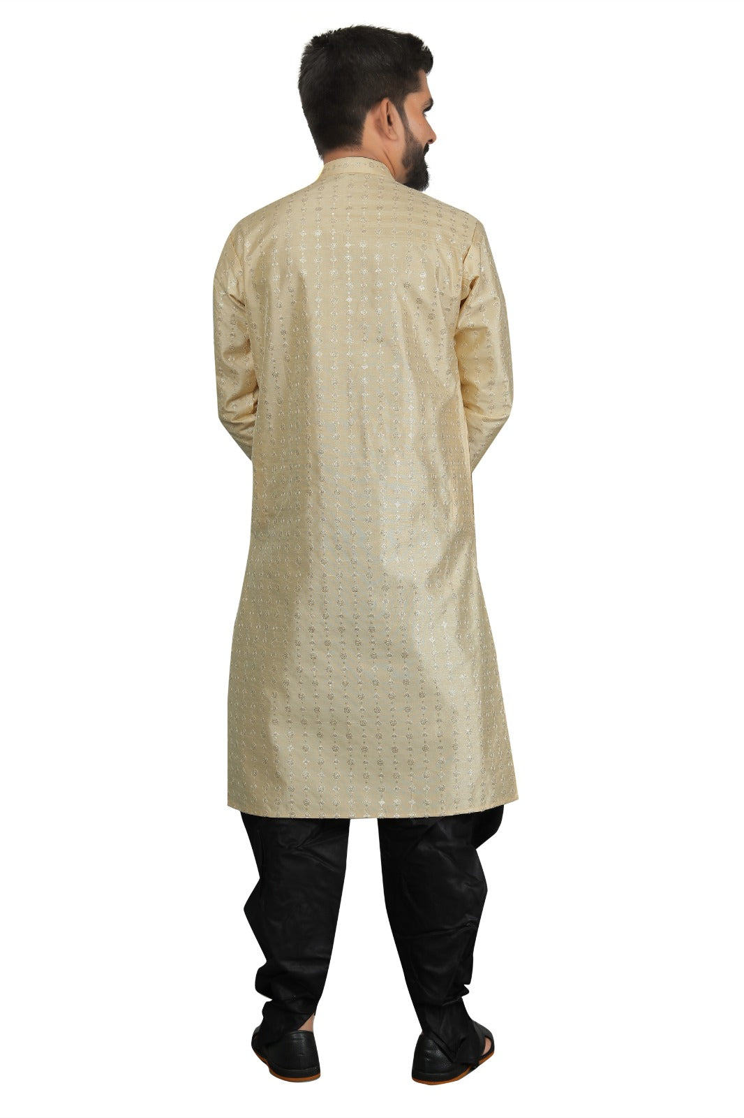 DEIANA'S Fancy Black Dhoti Embroidery kurta Set For Men's (Cream)
