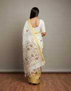 Morchari Mal Chanderi with all over Kantha Hand Work Saree - Distacart