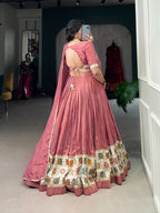 Lorenvalley Peach Premium Pure Shimmer Pure Shimmer Lehenga Choli