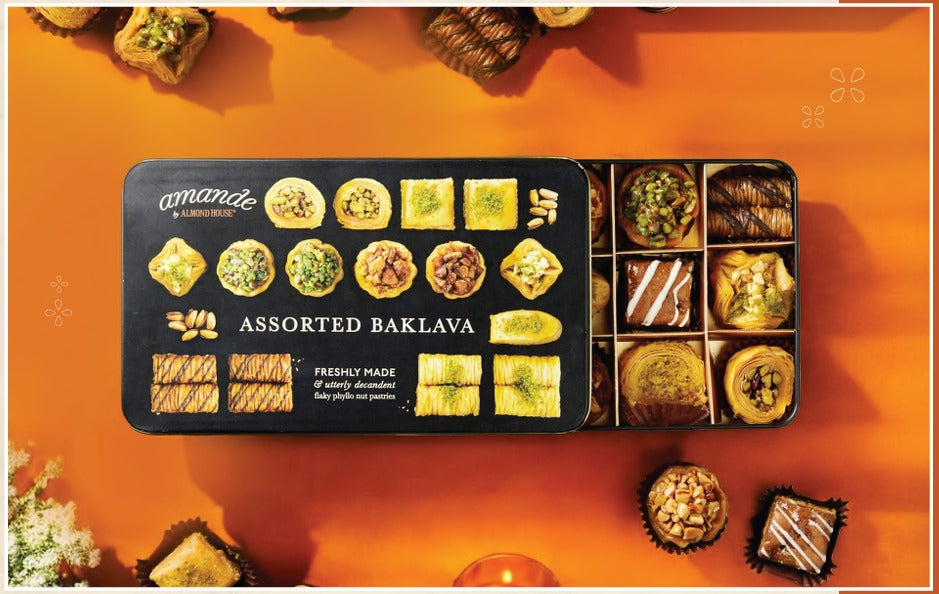 Almond House Assorted Baklava - 15 Pcs (Tin Box) - Distacart