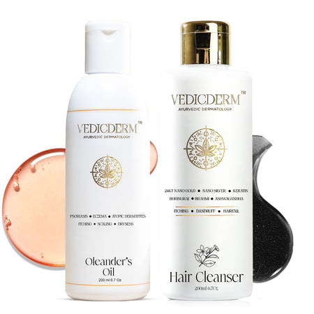 VedicDerm Sensitive Scalp Bundle for Psoriasis, Dandruff, & Itchy Scalp
