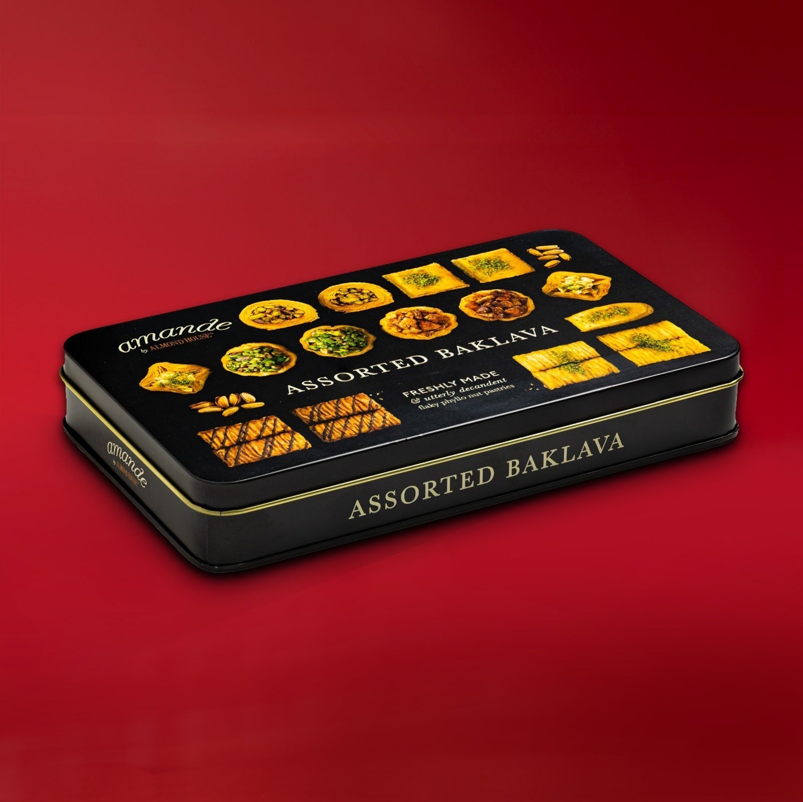 Almond House Assorted Baklava - 15 Pcs (Tin Box) - Distacart