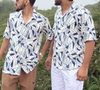 Fabmade Men’S Abstract Print Cuban Collar Shirt