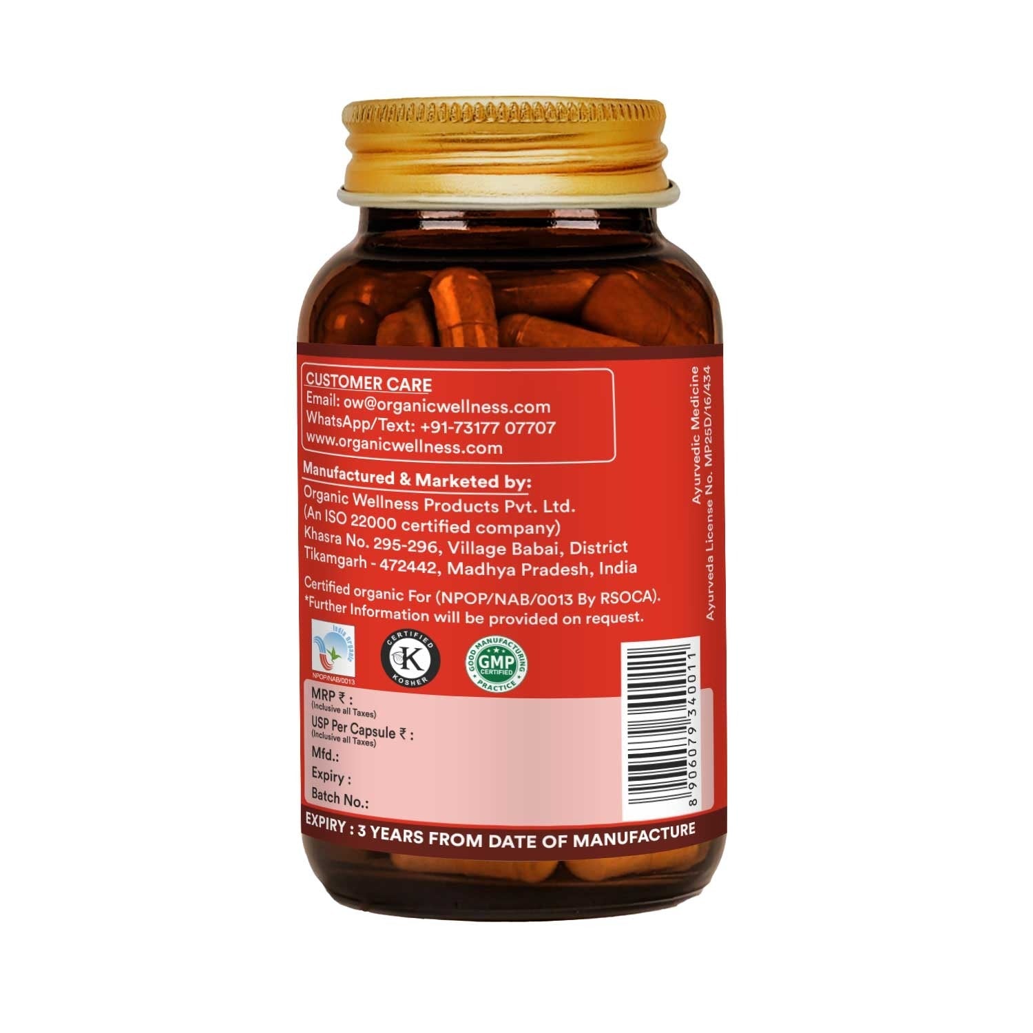 Organic Wellness Ashwagandha W+ Capsules - Distacart