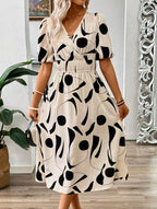 Pimu Style Short Sleeve Dress - White