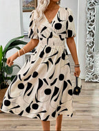 Pimu Style Short Sleeve Dress - White