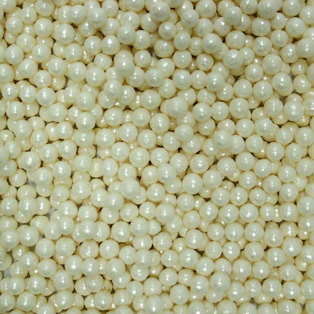 confect white disco balls sprinkles 4 mm 120 gms