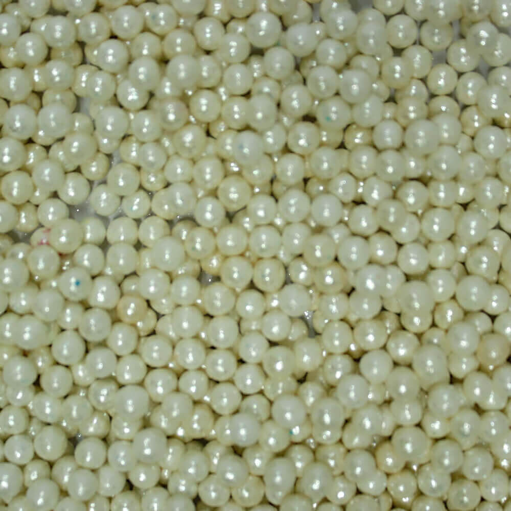 confect white disco balls sprinkles 6 mm 120 gms