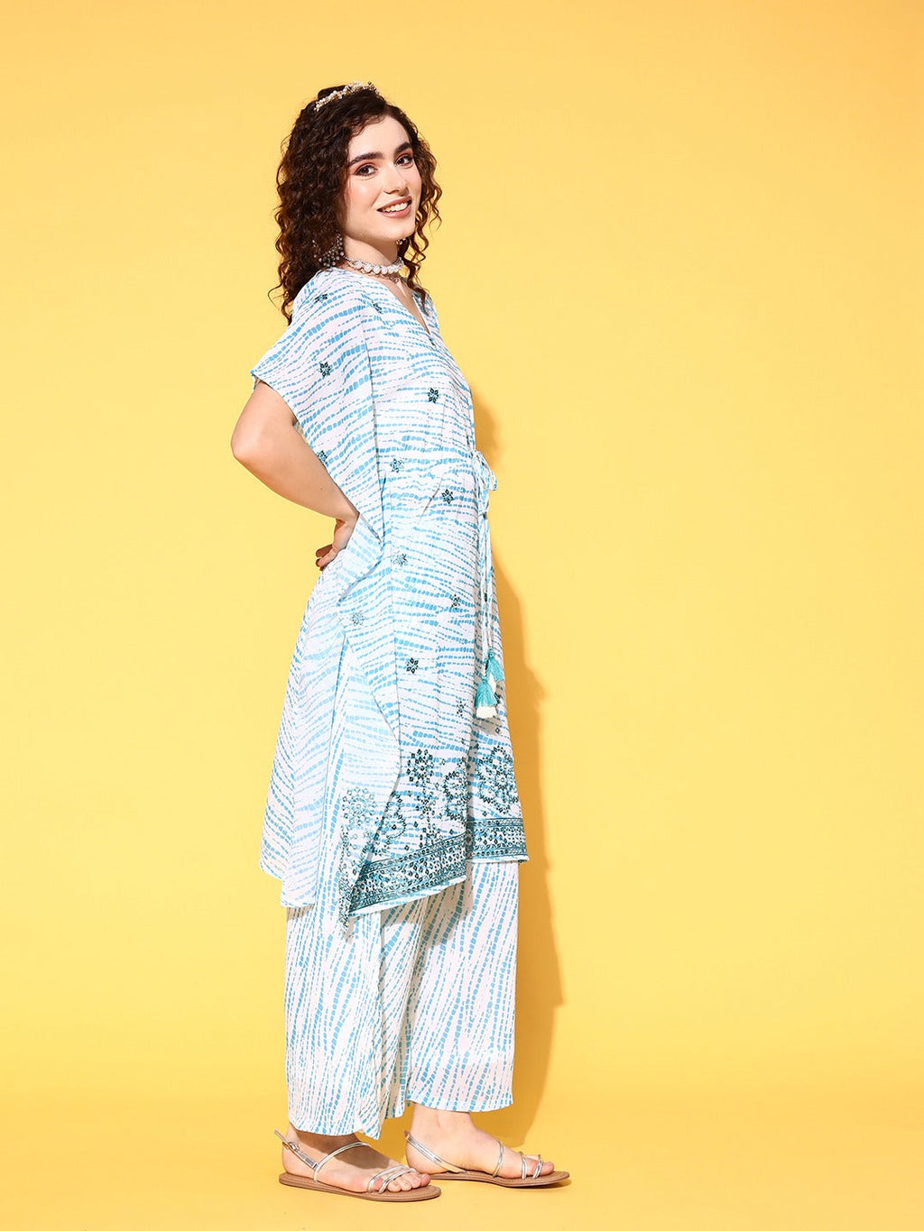 Yufta White Printed Co-ord Set