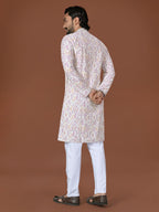 Anaita White Lucknowi Silk Straight Kurta