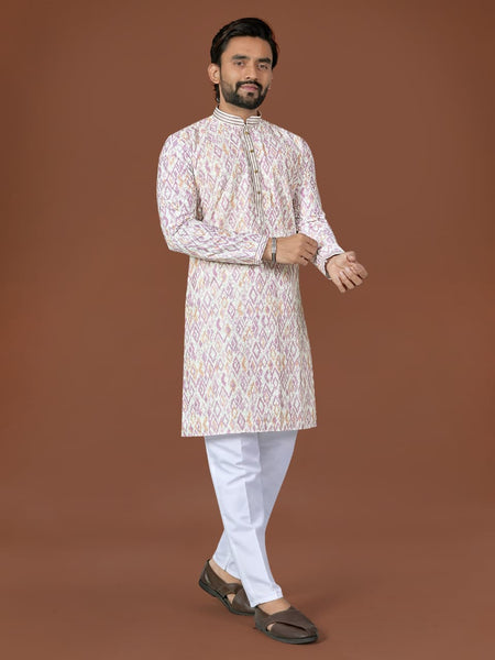 Anaita White Lucknowi Silk Straight Kurta